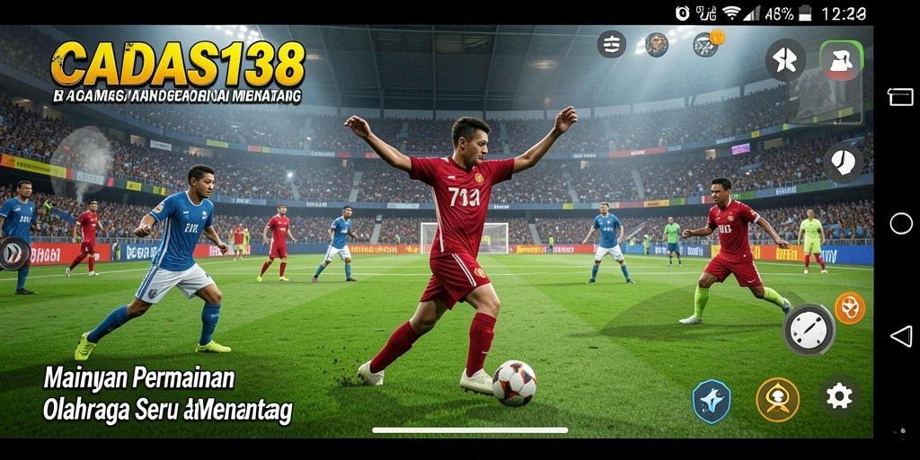 Tampilan menarik dari gameplay olahraga yang mendebarkan.