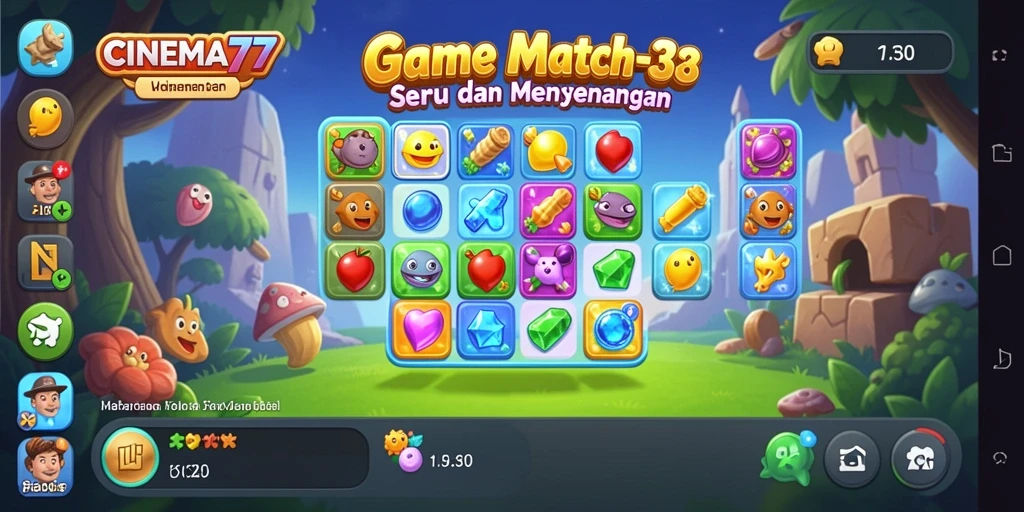 Gameplay menarik dalam CINEMA77 saat mencocokkan gambar.