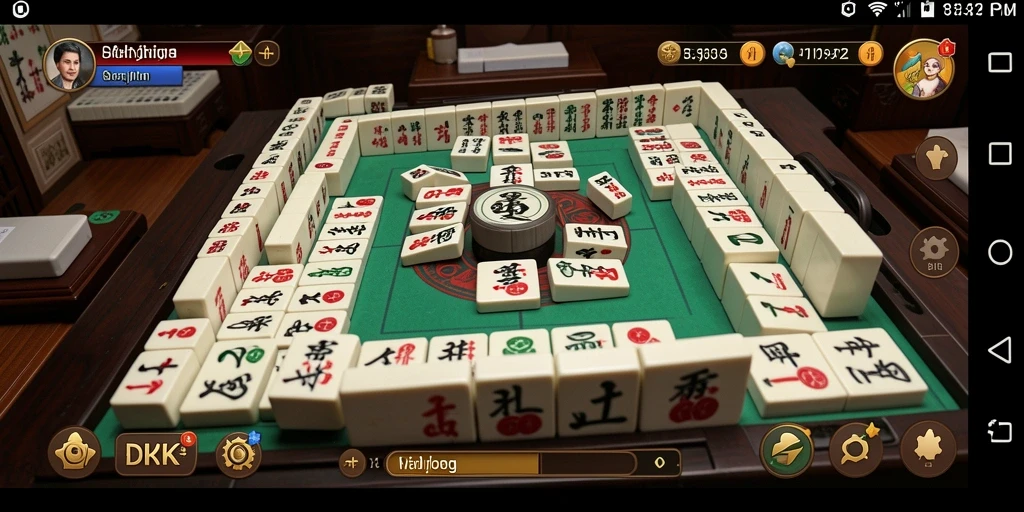 Screenshot gameplay DKK menampilkan pengalaman bermain Mahjong yang menarik.