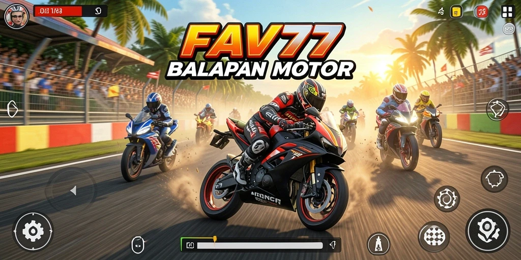 Screenshot gameplay <strong>FAV77</strong> yang menegangkan di trek balap.