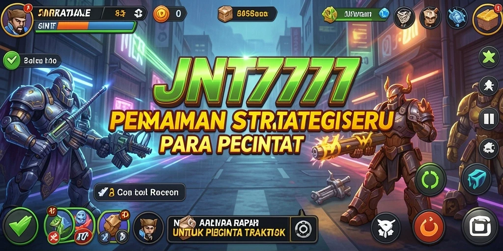 Screenshot utama JNT777 menampilkan pertempuran strategi yang mendebarkan.