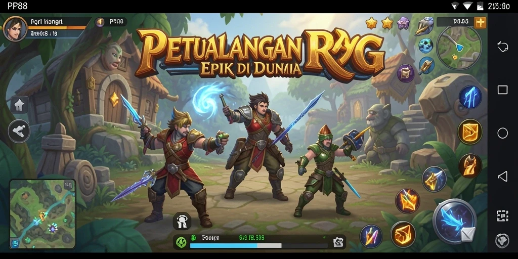 Tampilan gameplay PP88 yang epik di dunia RPG.