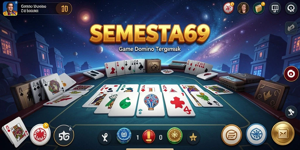 Tampilan menarik dari gameplay Domino di SEMESTA69.