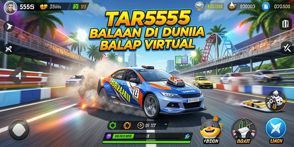Tampilan gameplay TAR555 yang mendebarkan saat balapan.
