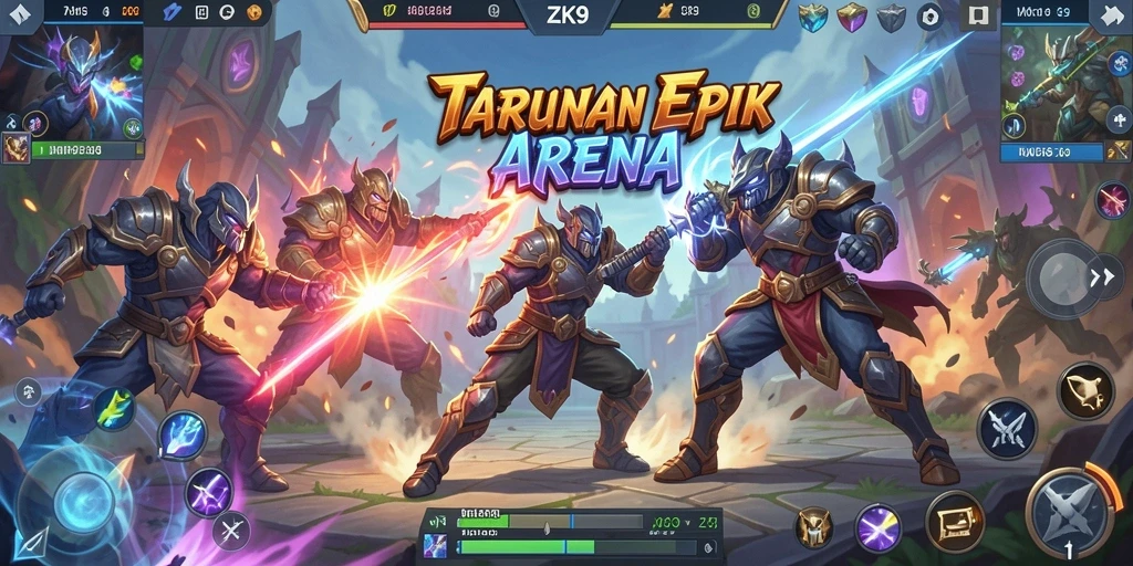 Gameplay mendebarkan dengan pertarungan tim yang strategis di ZK9.